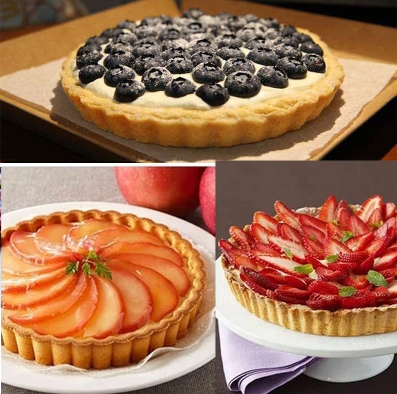 RICHSC-PAN Tart Pan, 9 Inch Tart Pans, Non-Stick Removable Loose Bottom Carbon Steel 9In Tart Pan, The 9.5 Inches at the Top and 9 Inches at the Bottom, With a Depth of 1.1 Inches. - Image 4